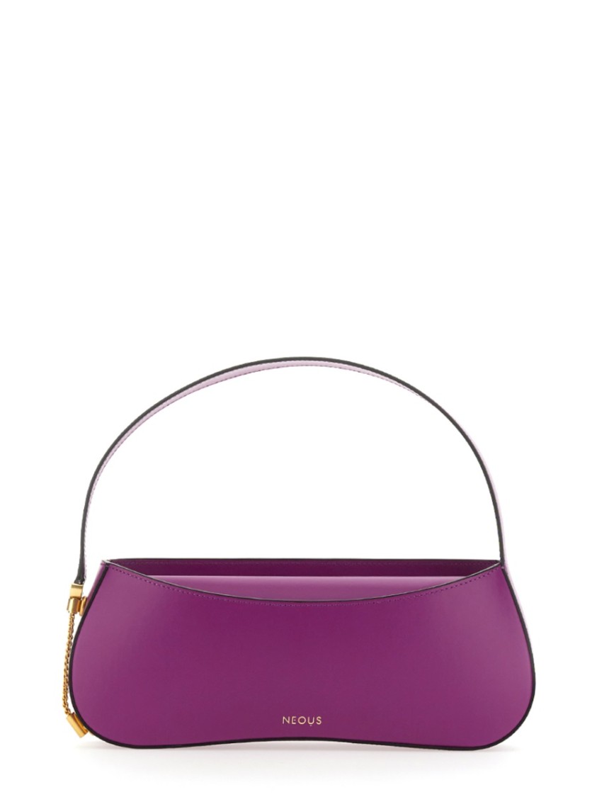 Neous Curved Silhouette Leather Shoulder Bag With Adjustable Handle