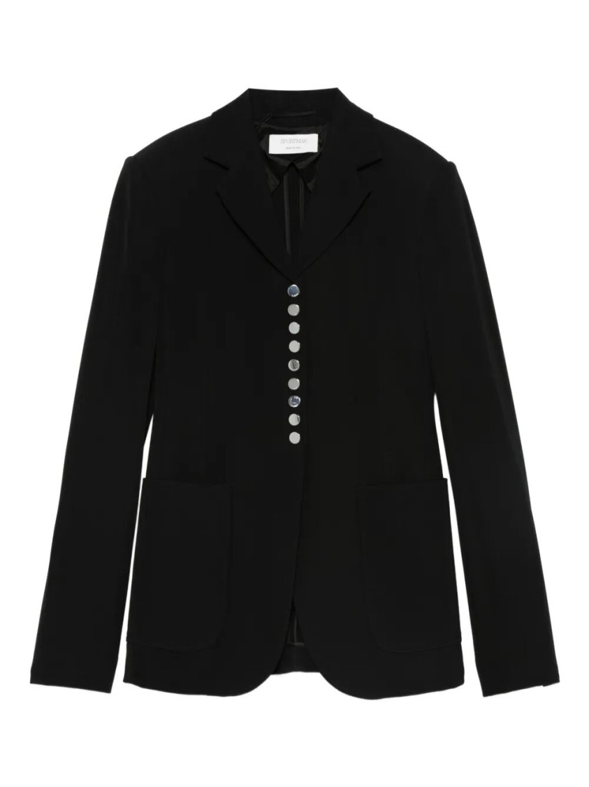 Sportmax Tailored Blazer With Notched Lapel And Metallic Buttons In Black