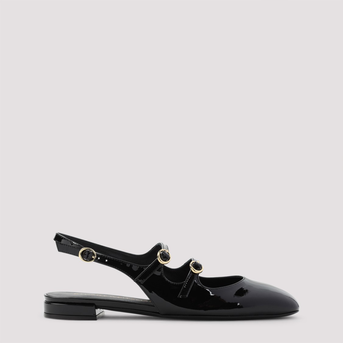 Stuart Weitzman Benni Patent Leather Slingback Flats In Black