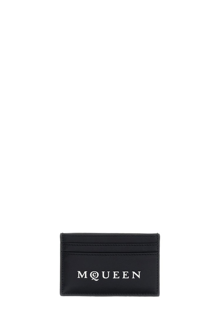 Alexander Mcqueen Leather Card Case With Multiple Compartments In Black