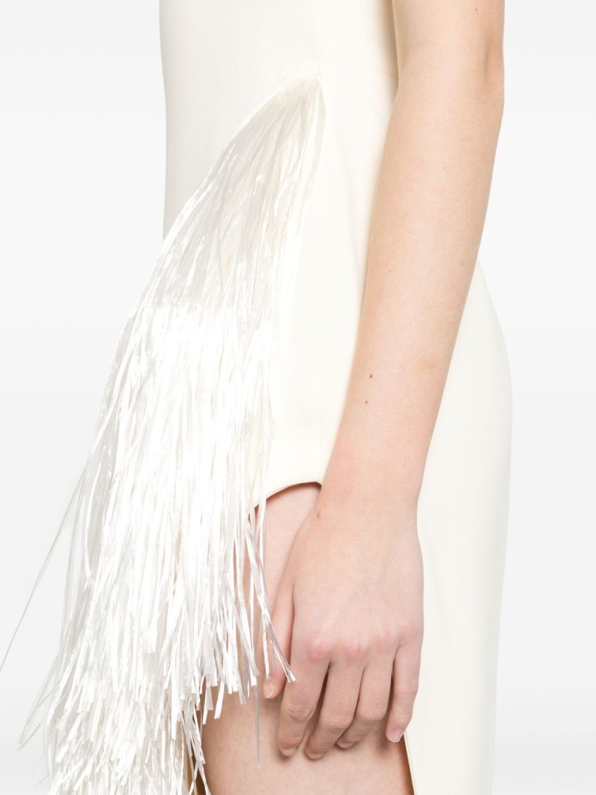 David Koma Asymmetric Evening Dress With Tulle Insert