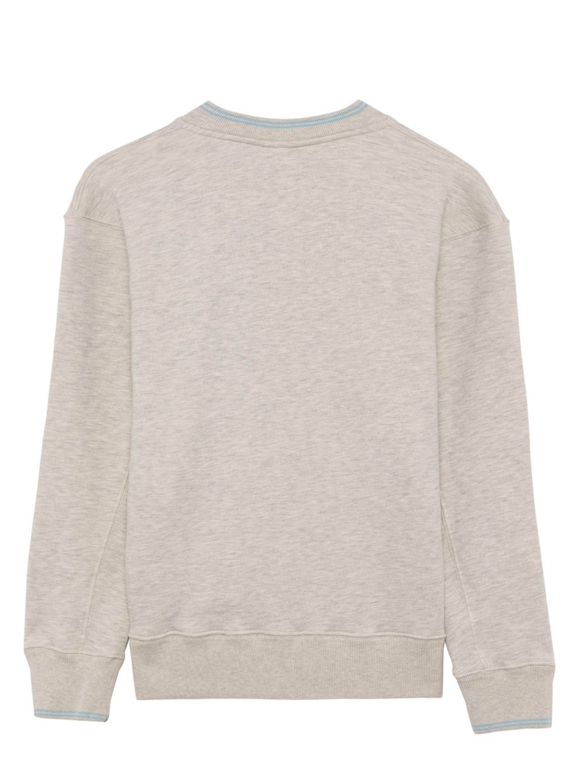 Autry Grey Cotton Blend College Sweatshirt With Screen-printed Graphic In Multi
