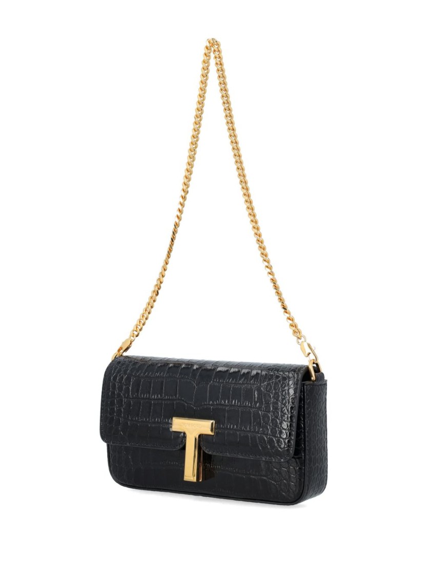 Tom Ford Mini Shoulder Bag In Stamped Crocodile Calf Leather