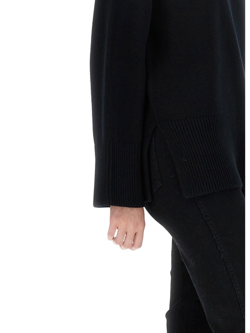 Canada Goose Oversized Knit Sweater Side Slits In Black
