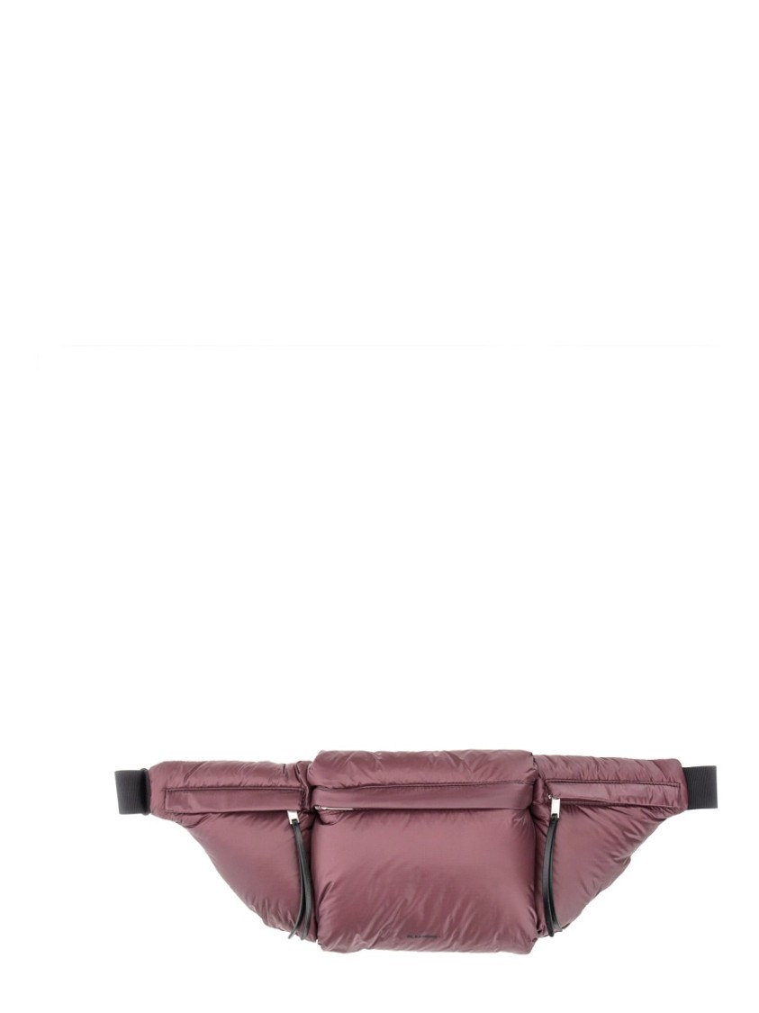 Jil Sander Quilted Padded Pouch With Adjustable Straps In Pink
