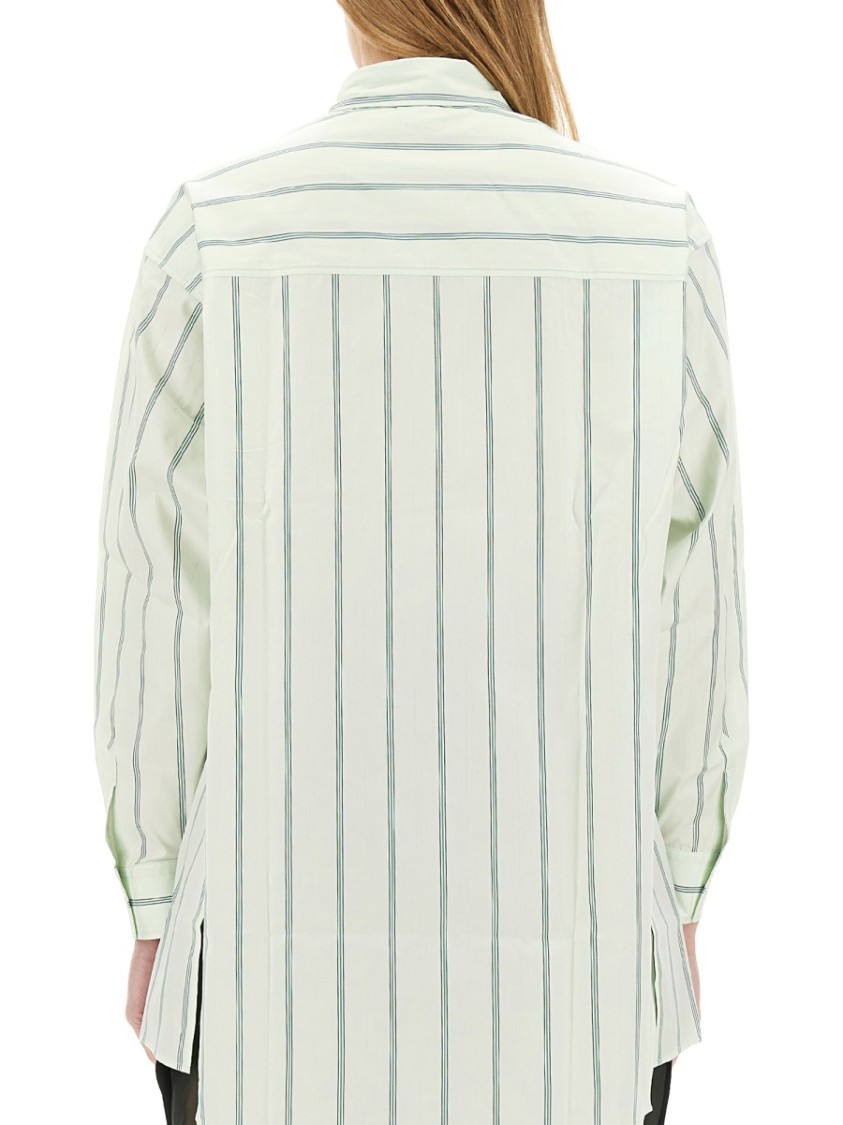 Shop Aspesi Vertical Striped Cotton Shirt