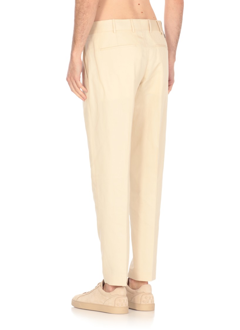Pt Torino Tailored Straight-leg Pants With Subtle Pleats And Side Pockets In Neutrals