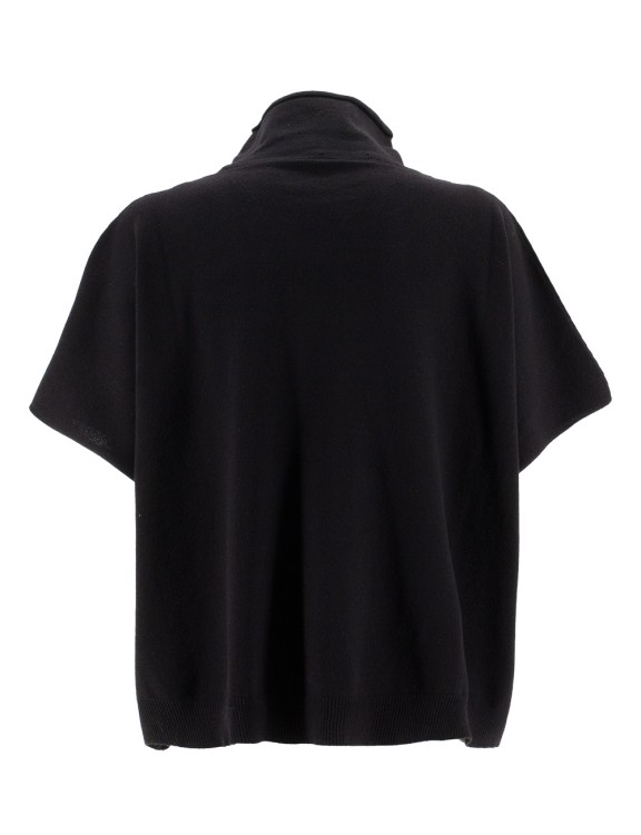 Turtleneck Short Sleeve Oversized Sweater Le Tricot Perugia Black