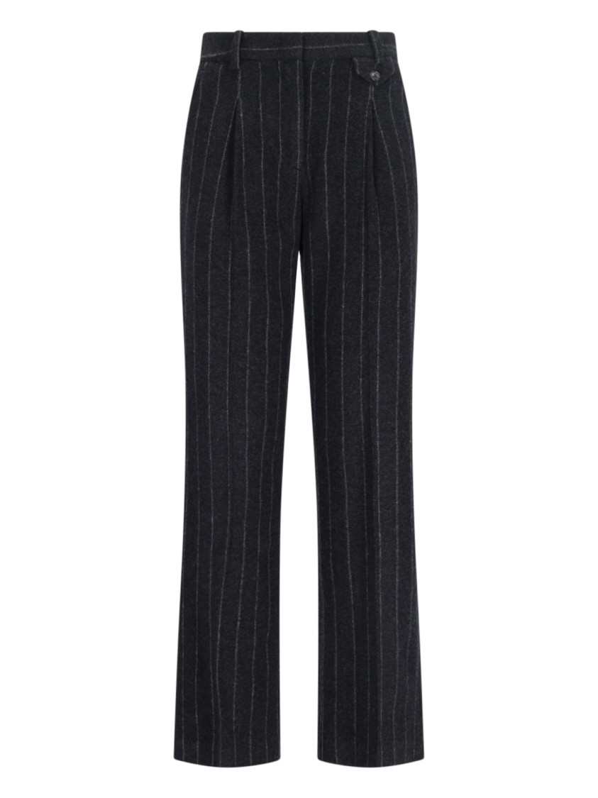 The Garment Tailored Trousers In Black Wool Blend In Black