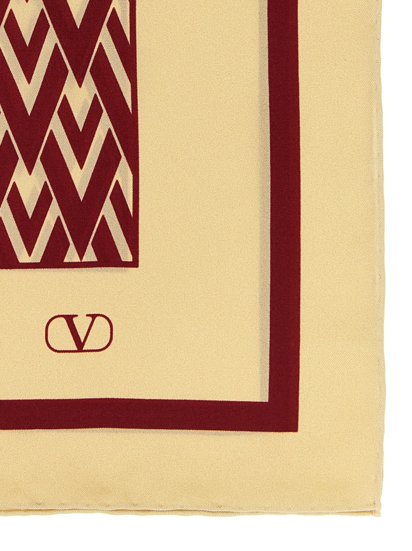 Valentino Garavani 'toute La V' Scarf In Neutral