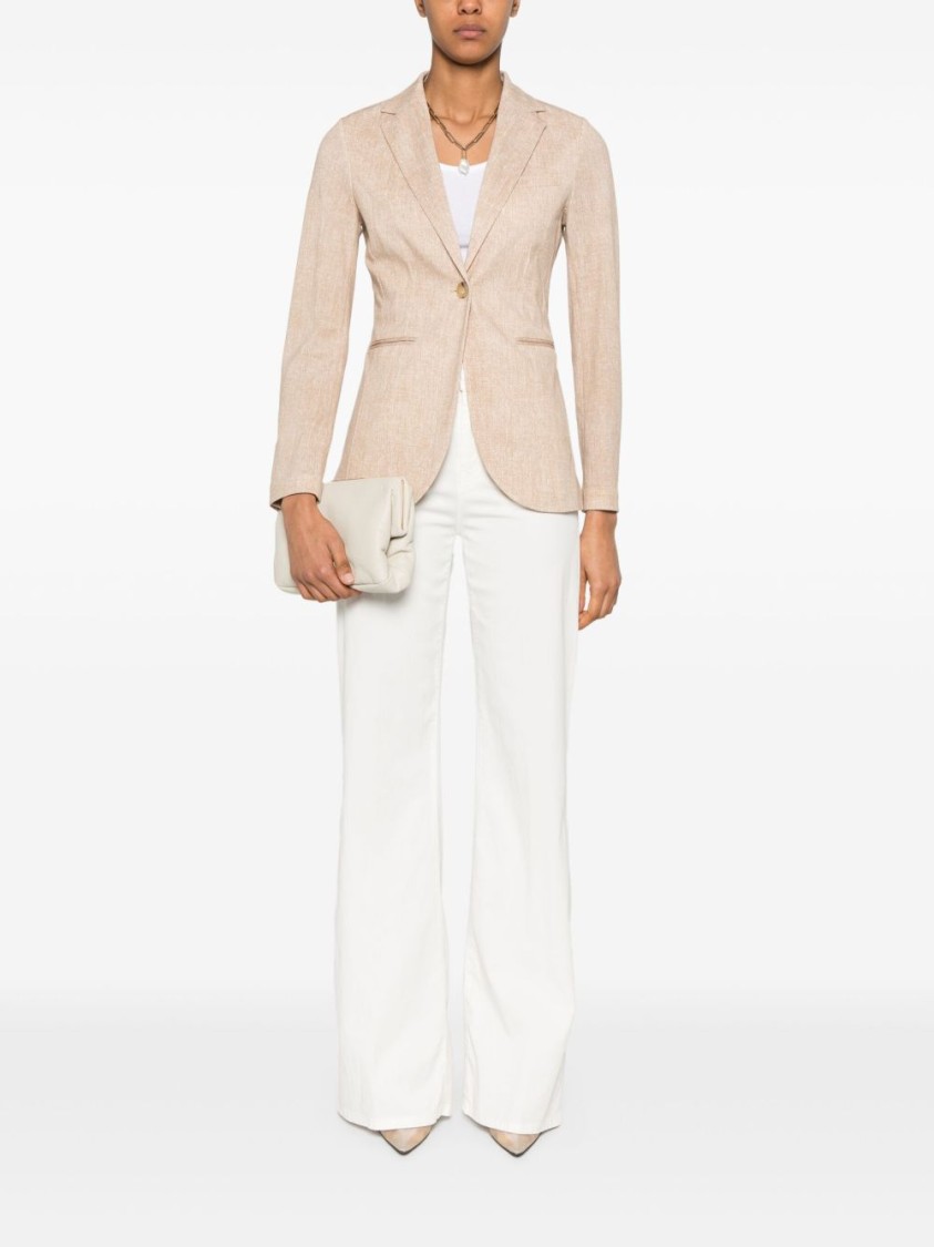 Dondup White High-waist Wide-leg Jeans