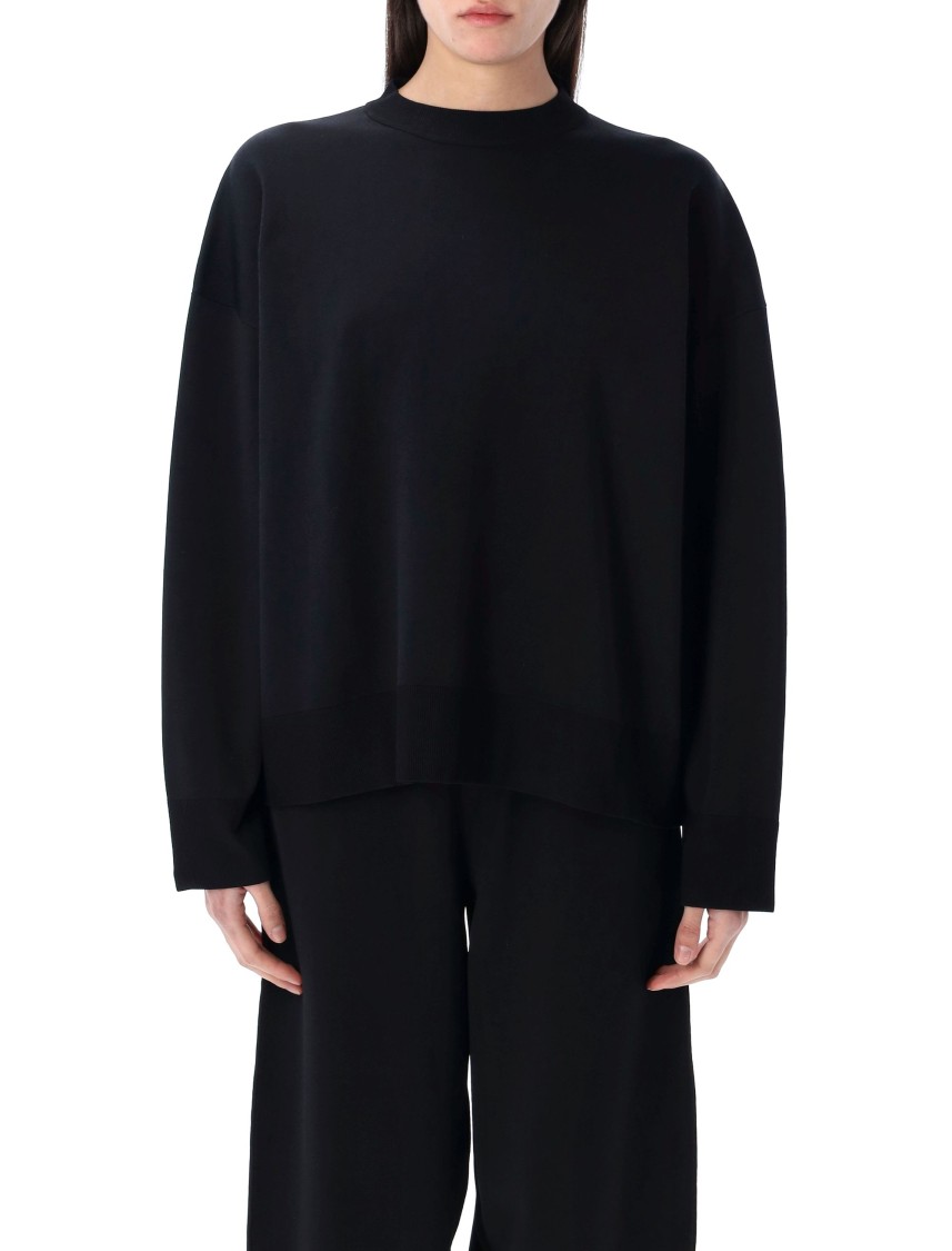 Shop Studio Nicholson Idro Oversized Crew Neck Sweatshirt In Blue