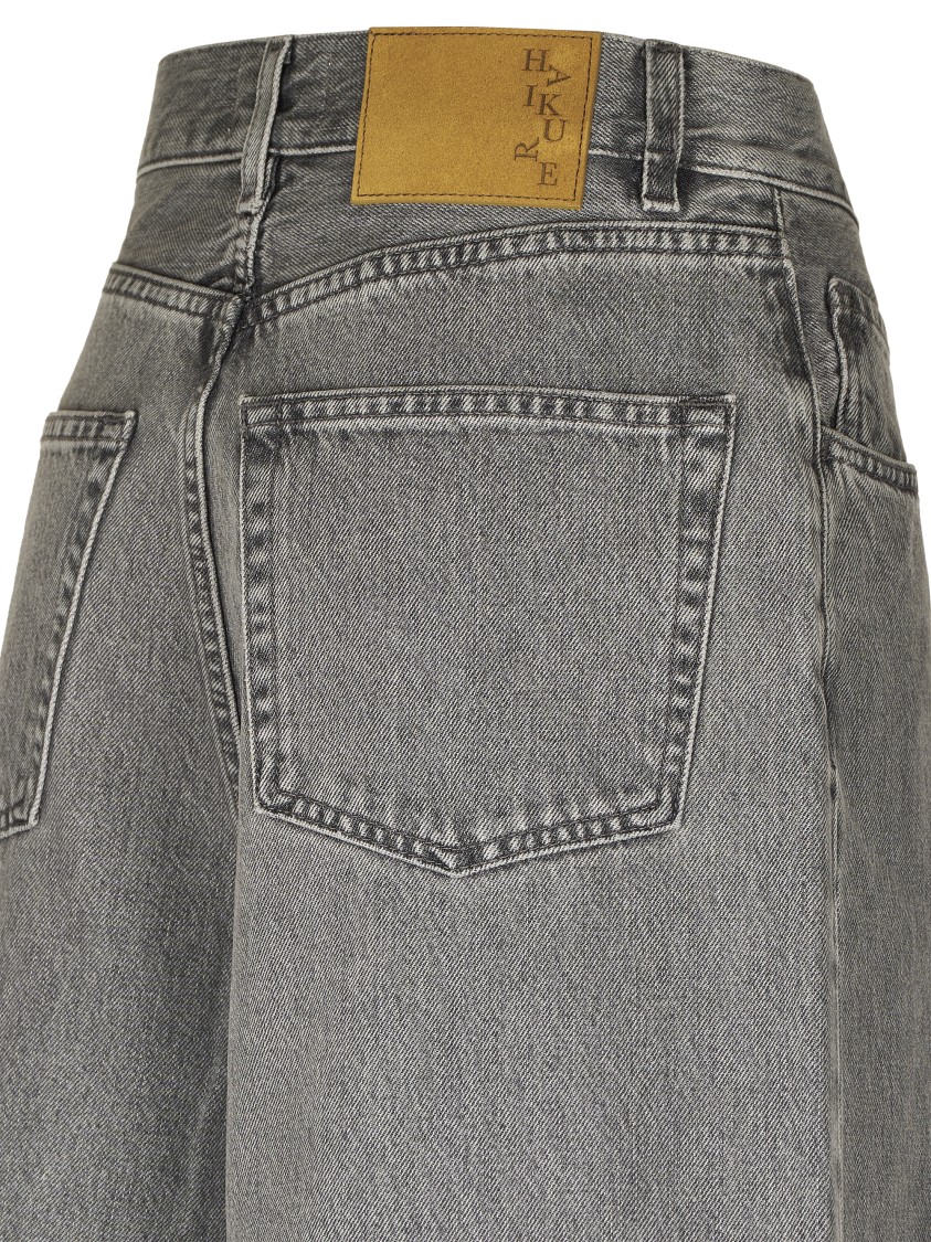 Haikure Denim Trousers With Belt Loops In Gray