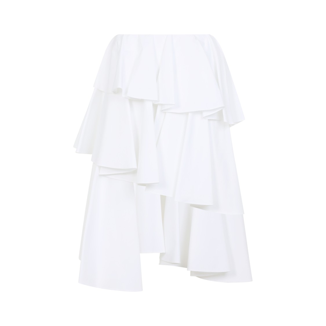 Shop Alaïa Spiral White Cotton Mini Skirt