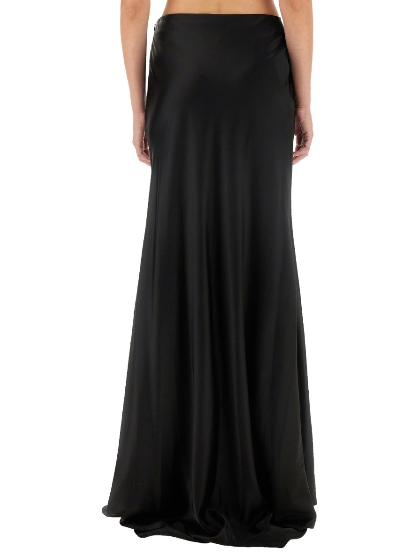 Shop Kiton Flowing Black Maxi Skirt With Smooth Finish