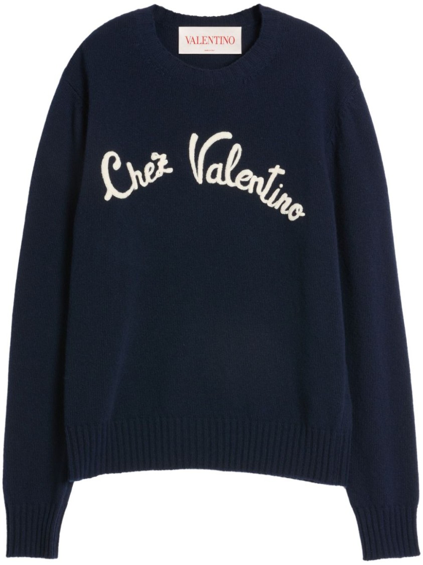 Valentino Logo-embroidered Wool Jumper