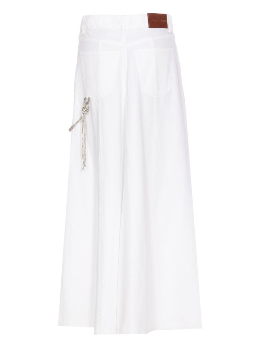 PINKO PINKO WIDE-LEG WHITE SKIRT
