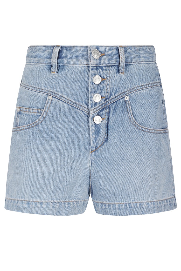 Isabel Marant Button-fastening Denim Shorts In Blue