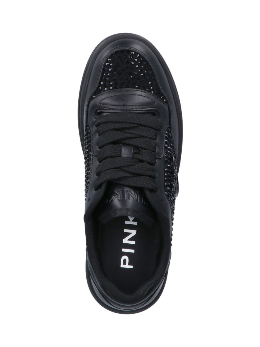 Shop Pinko "mandy" Sneakers With Strass – Black