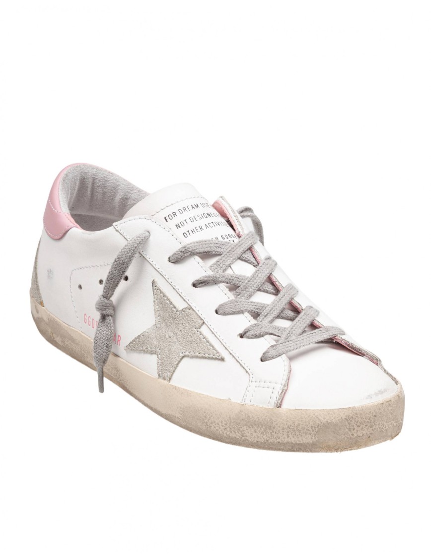 Golden Goose Super-star Used-effect Leather Sneakers With Suede Profiles