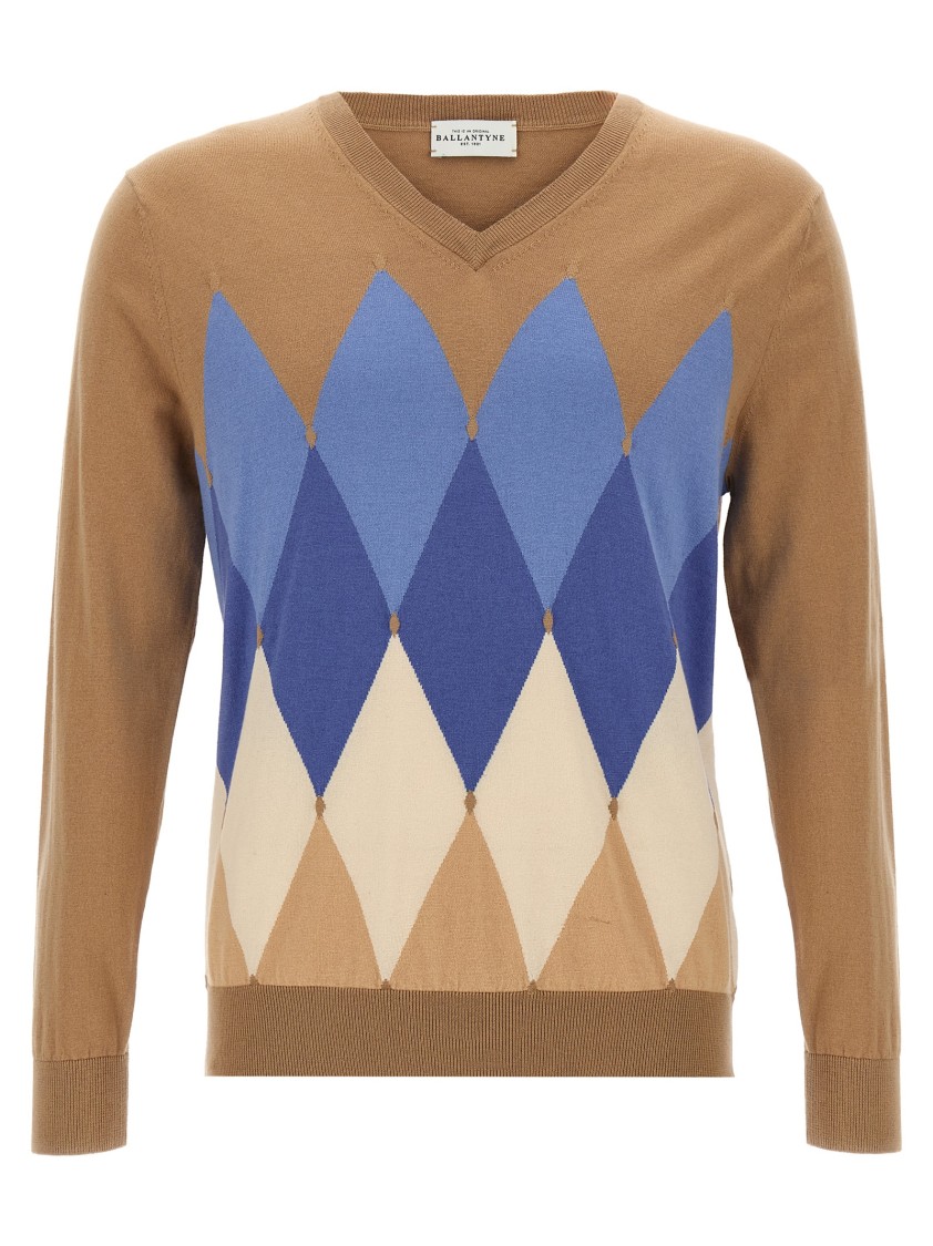 Ballantyne Argyle Sweaters And Cardigans In Brown