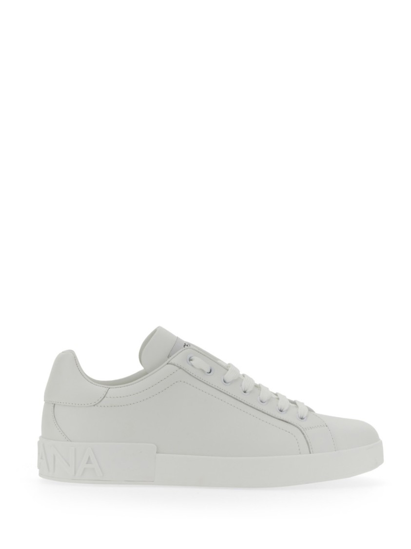 Dolce & Gabbana Portofino Light White Sneakers With Logo Patch On The Tongue And Tonal Logo Lettering On The Heel In In White