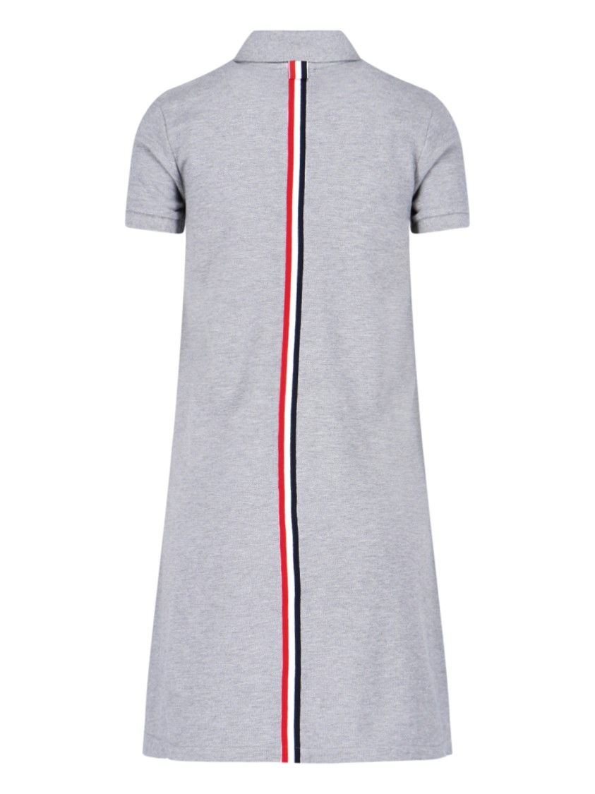 Thom Browne Button-fastening Stripe-detail Mini Dress In Gray
