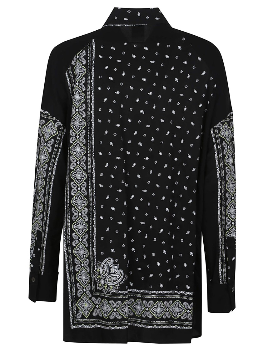 Shop Pinko Bandana Print Button-down Shirt With Adjustable Hem