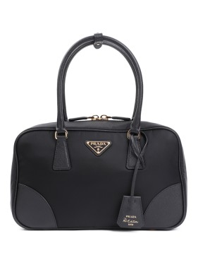 Prada Structured Leather Crossbody Bag With Detachable Strap