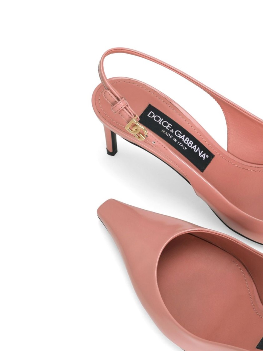 Dolce & Gabbana 70 Patent Leather Slingback Pumps In Pink