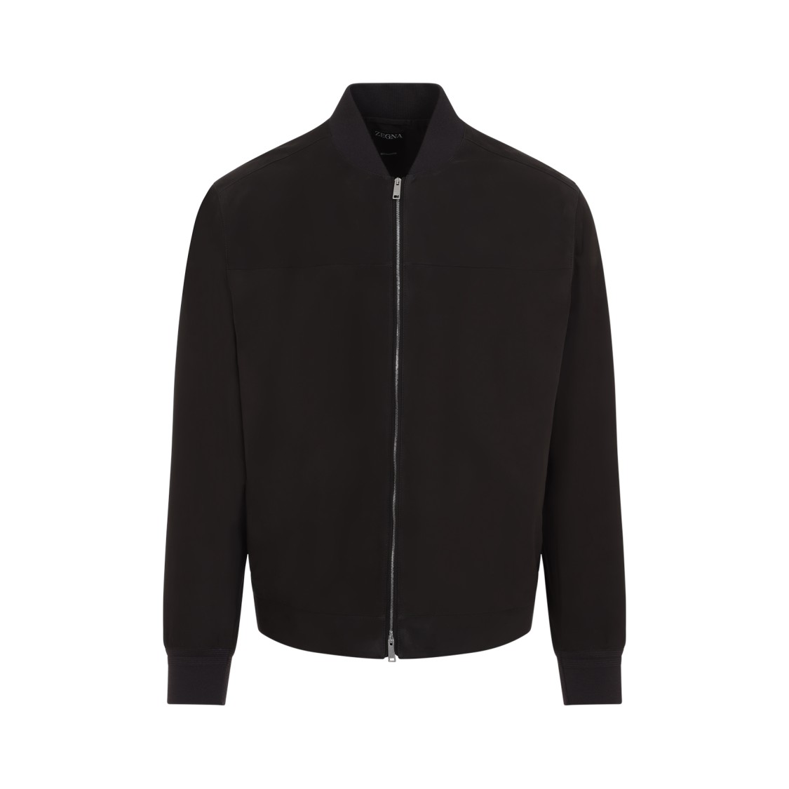 Shop Zegna Dark Brown Calf Leather Jacket In Black