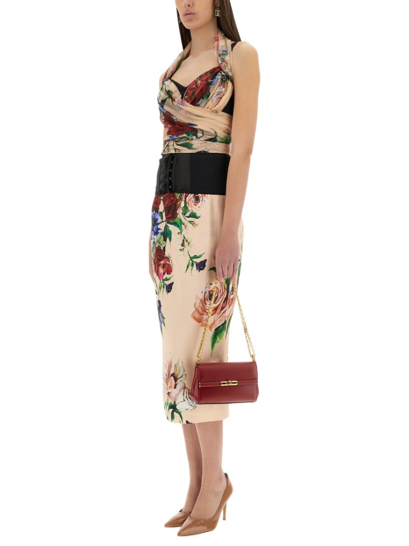 Dolce & Gabbana Rose Red Top With Halterneck Tie Fastening
