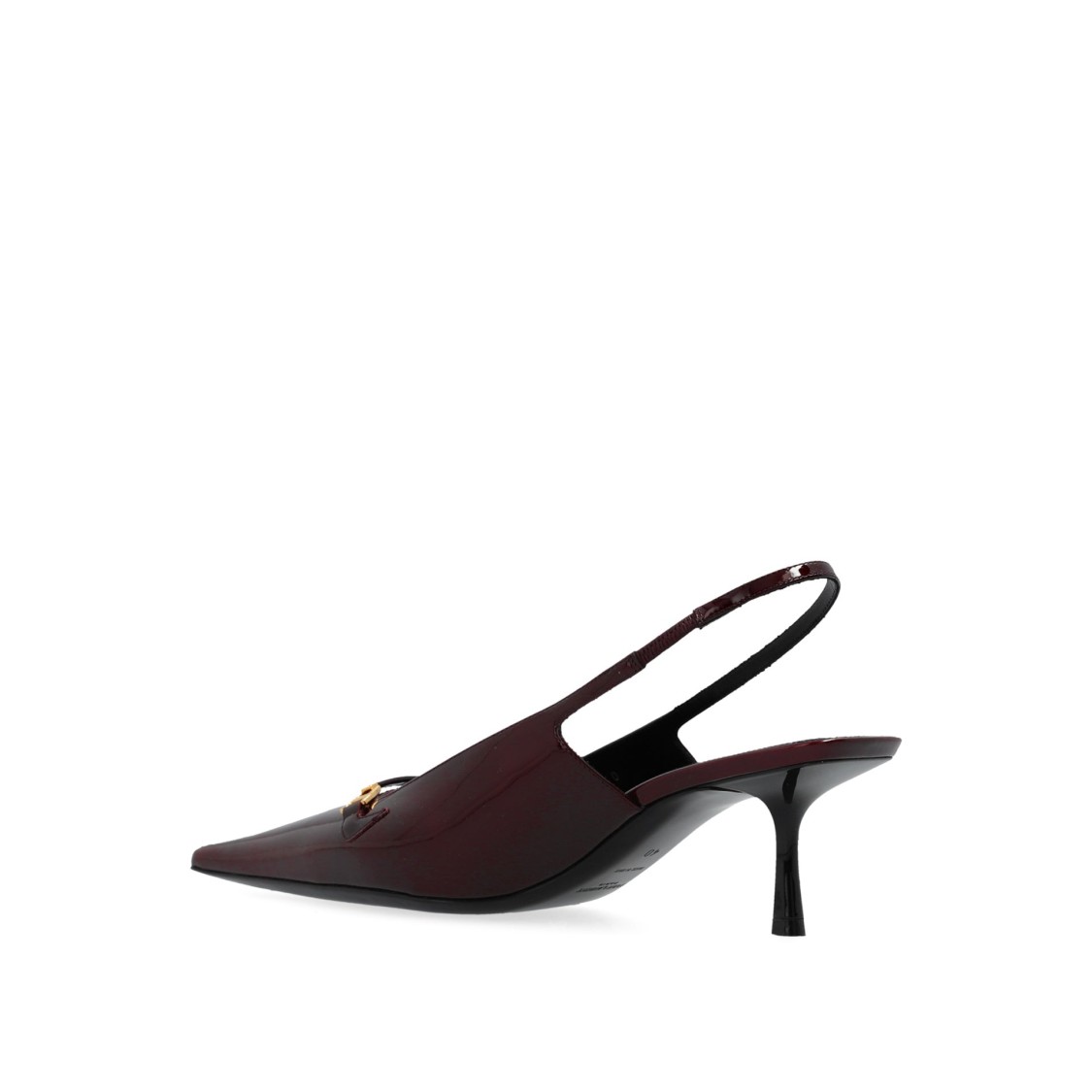 Saint Laurent Hermione Leather Kitten Slingback Pumps In Black