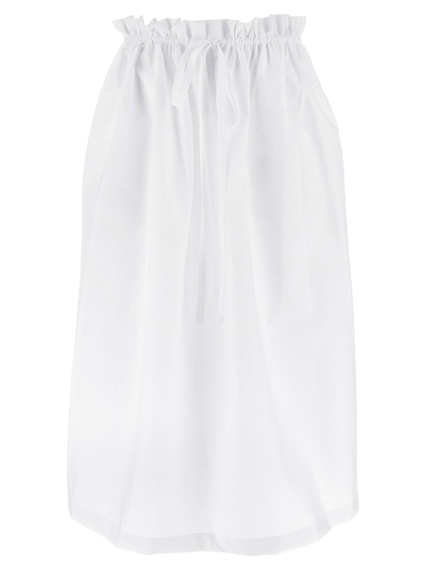 Fabiana Filippi Bag Style Midi Skirt With Drawstring Waist In White
