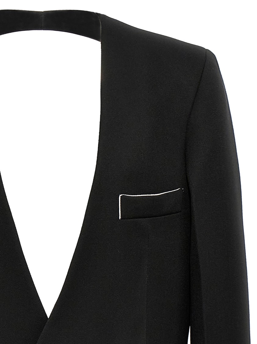 Victoria Beckham Shrunken Collarless Open-back' Blazer