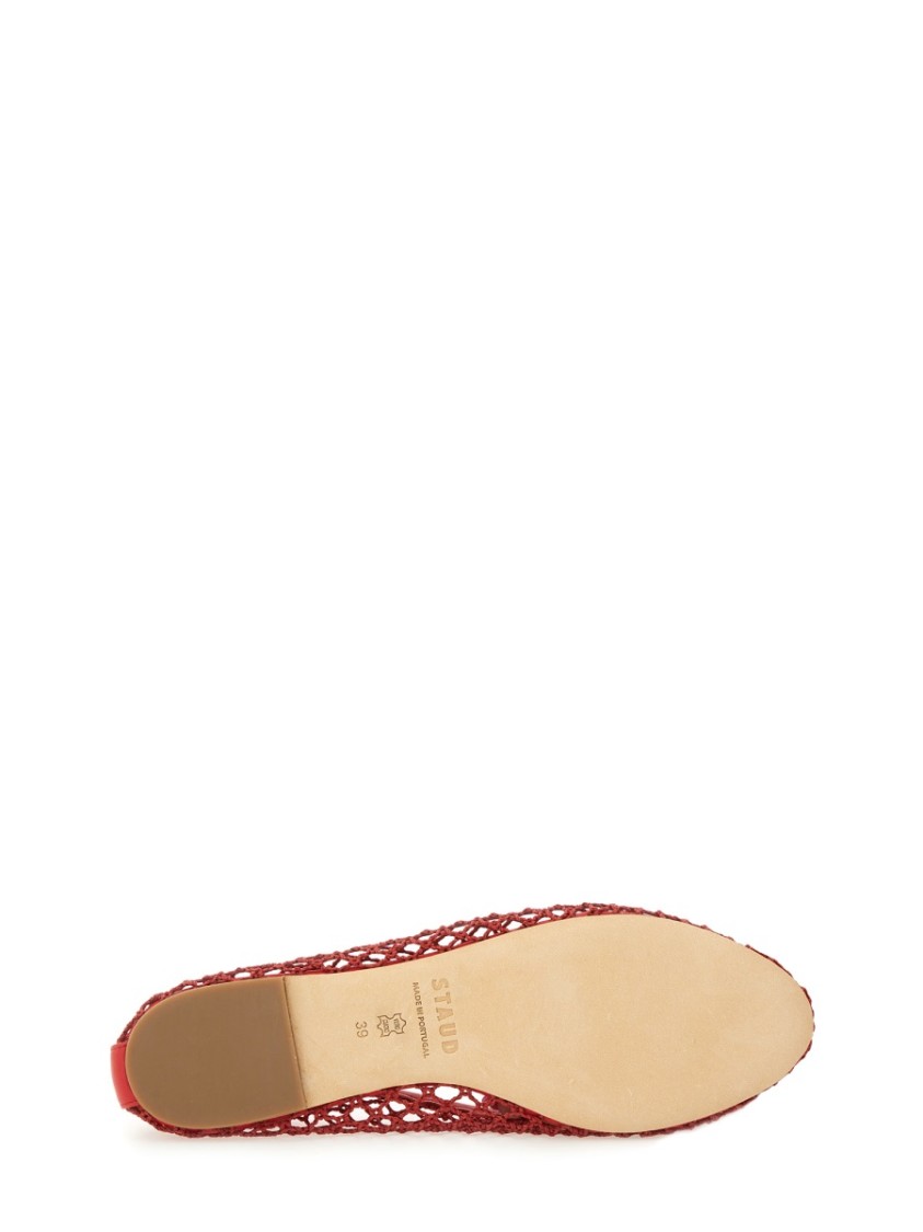 Staud Alba Ballet Flats Red Netting In Red