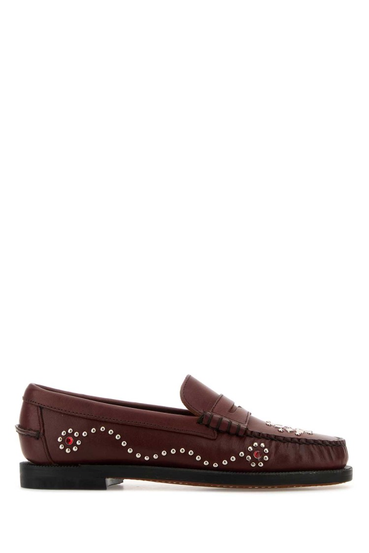 Sebago Burgundy Leather Dandette Loafers In Black
