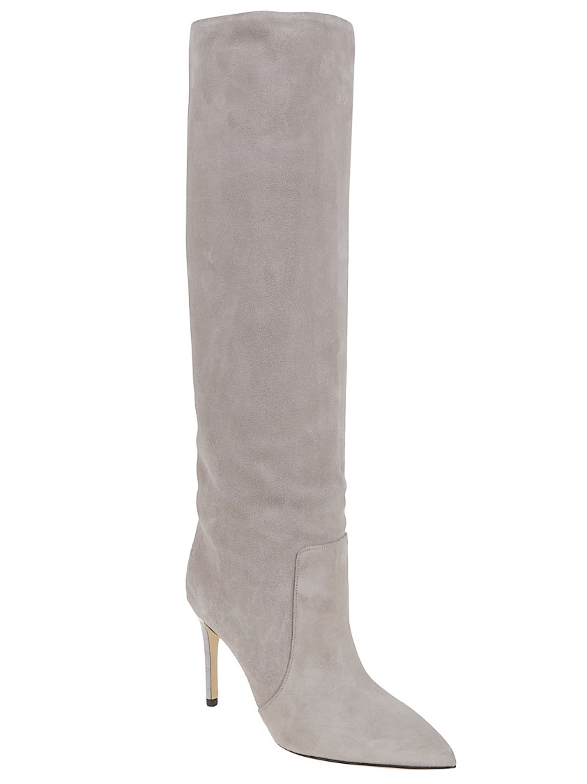 Paris Texas Stiletto Suede Boot In Gray
