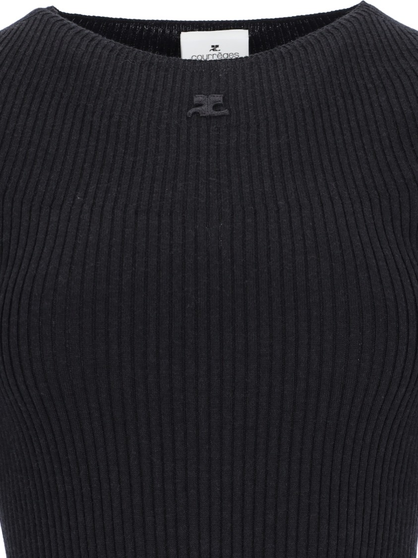 Shop Courrèges Solar Light Logo Sweater In Black