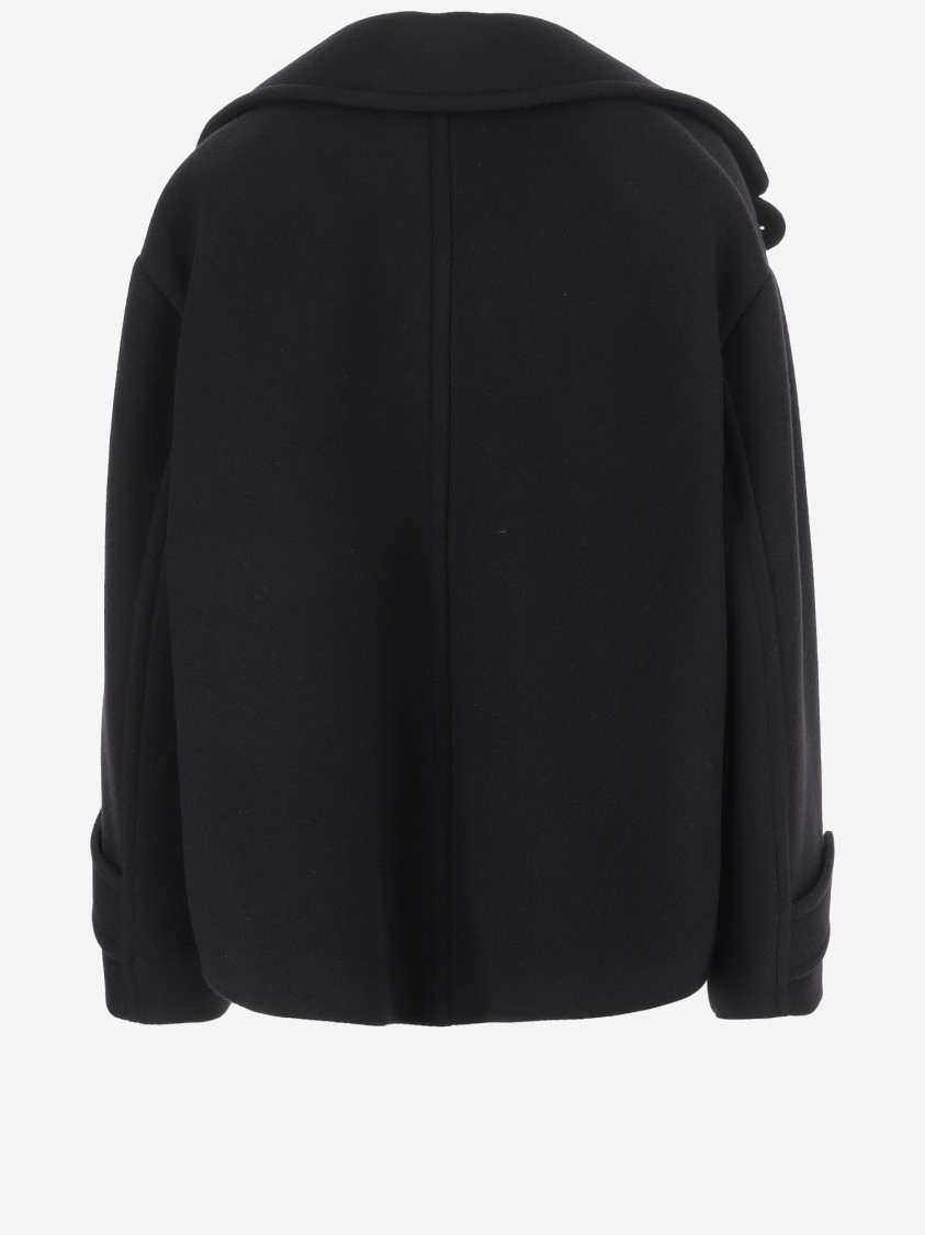Chloé Double-breasted Wool Blend Jacket In Black