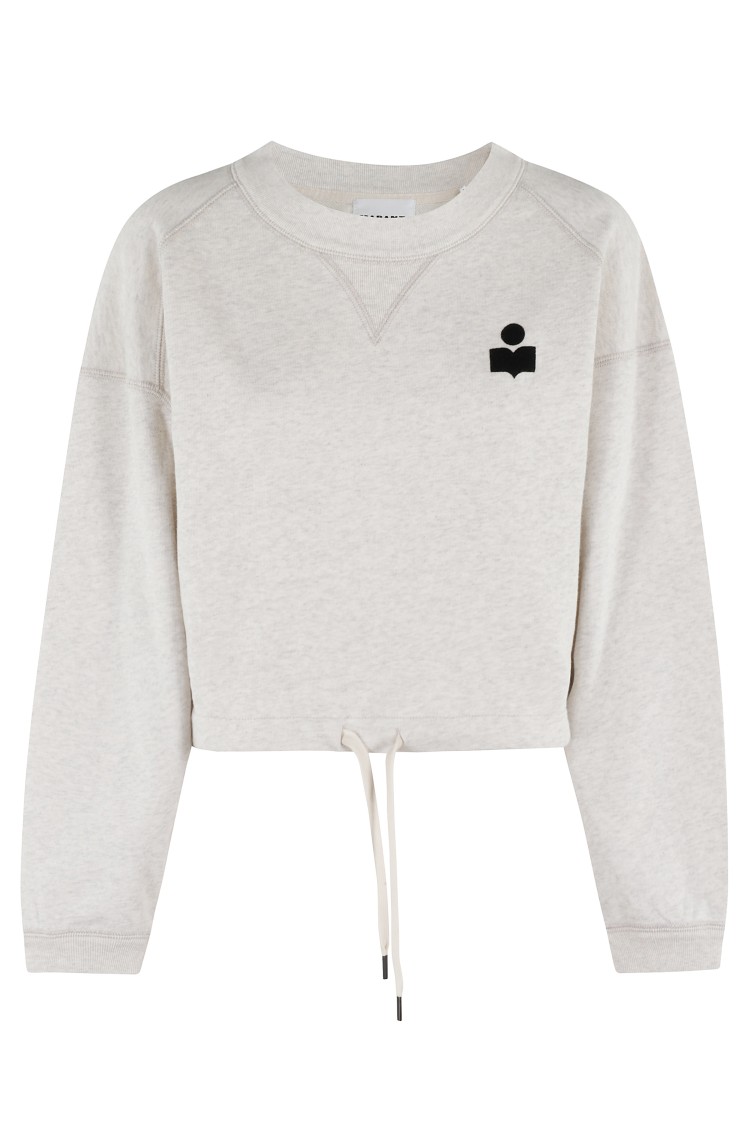 Isabel Marant Étoile Margo Cropped Drawstring Sweatshirt In White