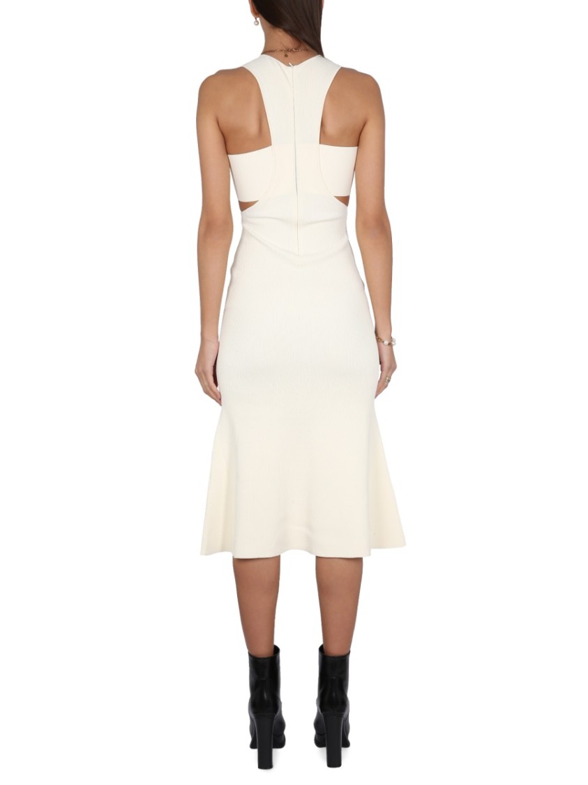 Shop Alexander Mcqueen Dress With Harness In Neutrals