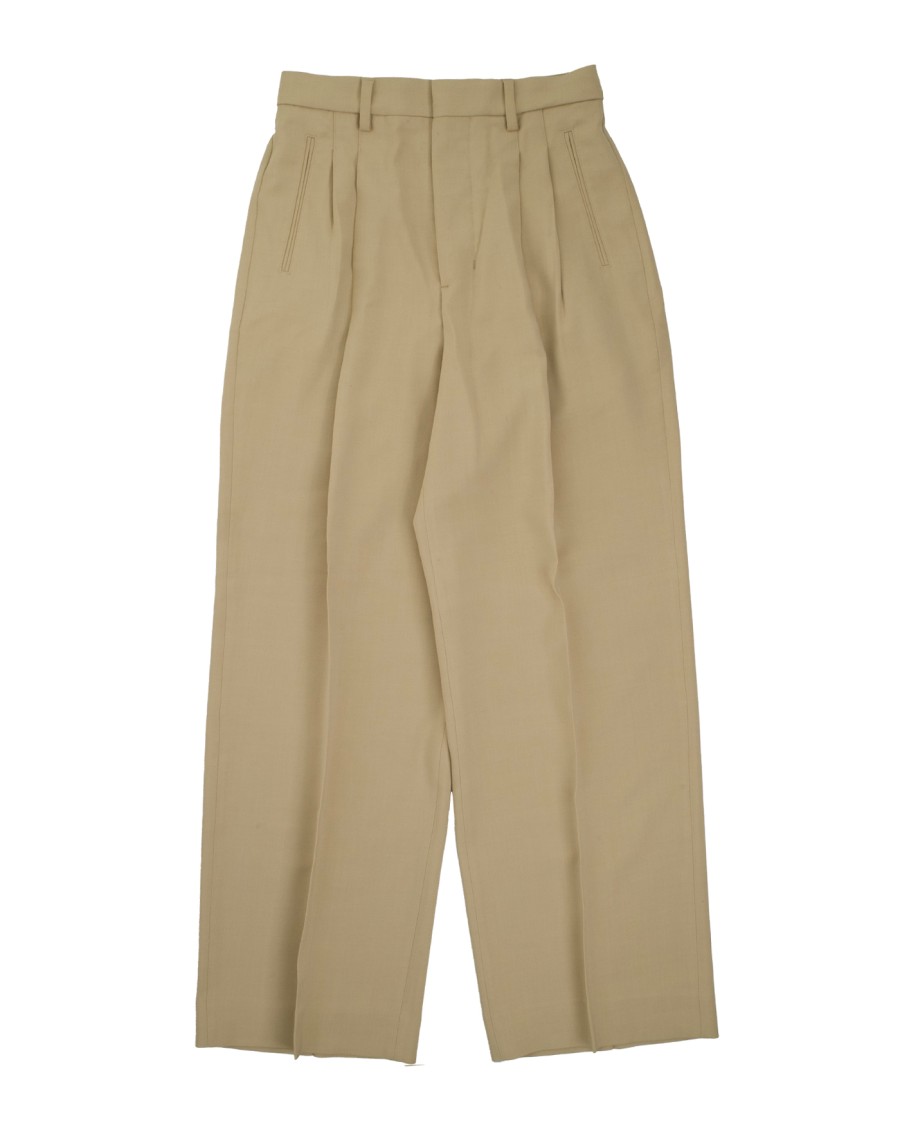 Ami Alexandre Mattiussi Beige Tailored Trousers With Pleated Front