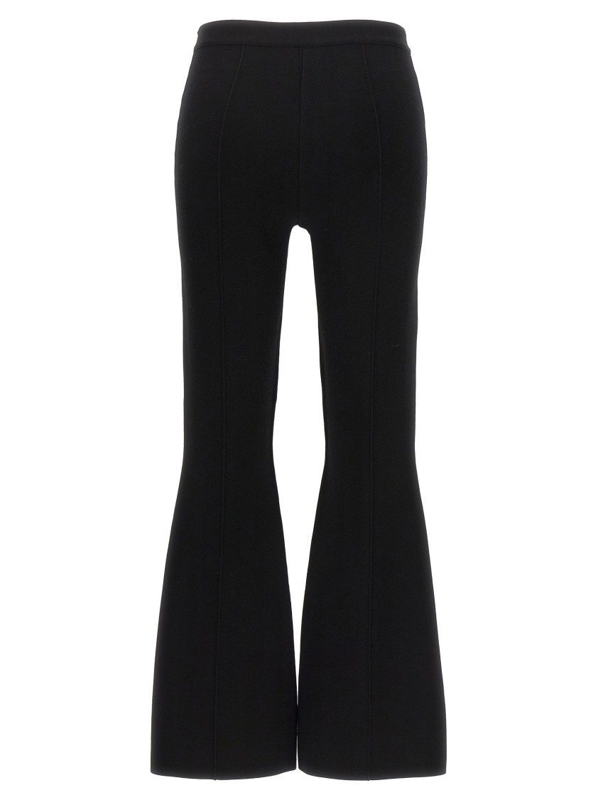 Theory Flared High Waist Stretch Pants With Seam Detailing In Black