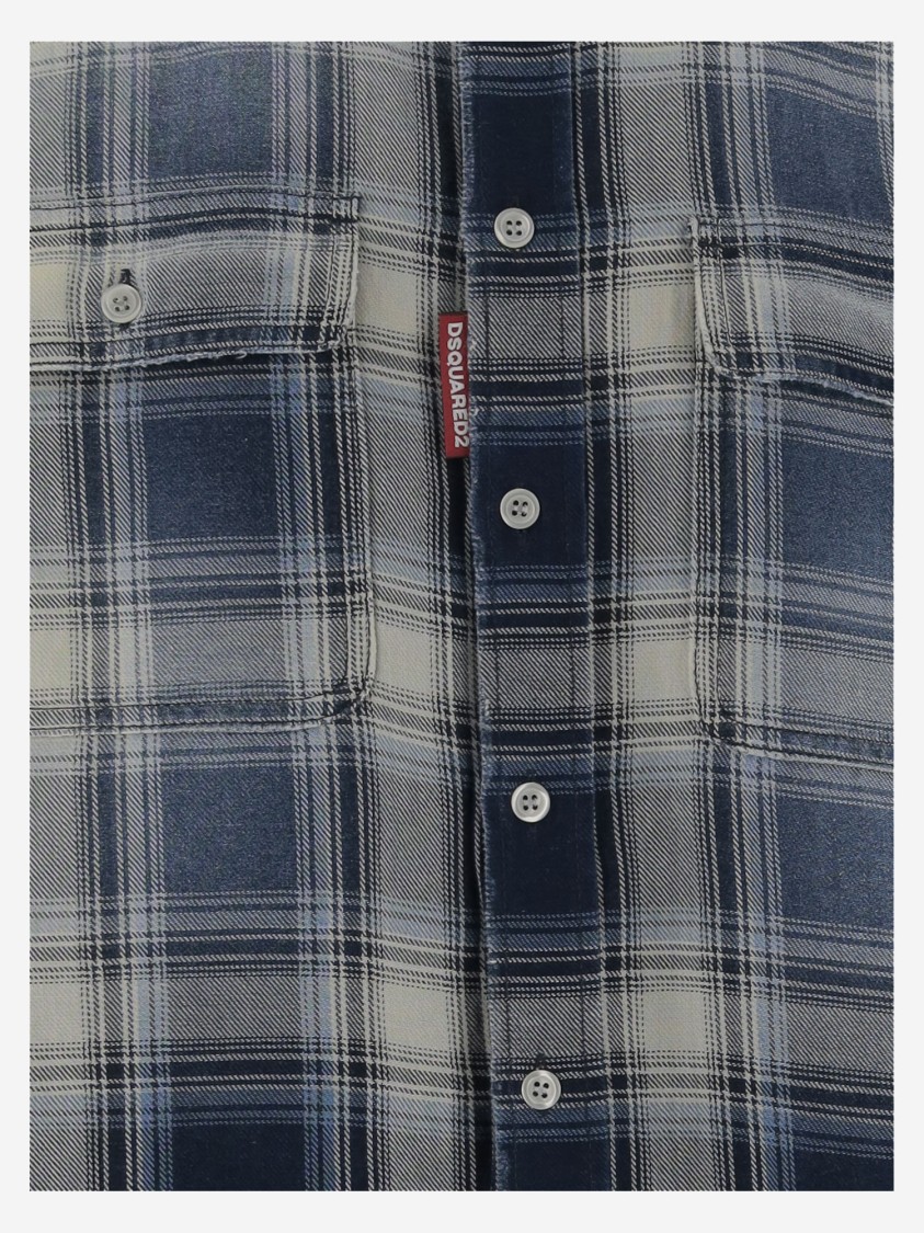 Shop Dsquared2 Cotton Shirt With Check Pattern