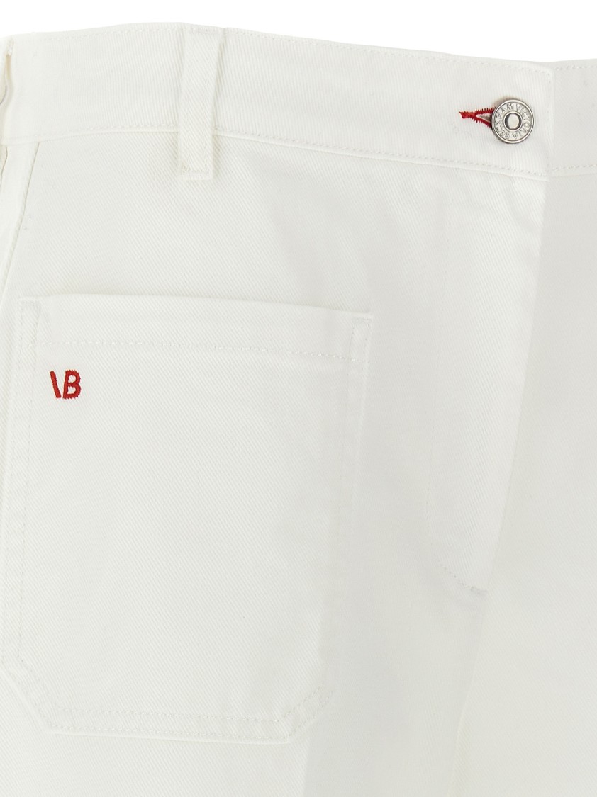 Victoria Beckham Womens Washed White Alina Flared-leg Denim Jeans In Neutral