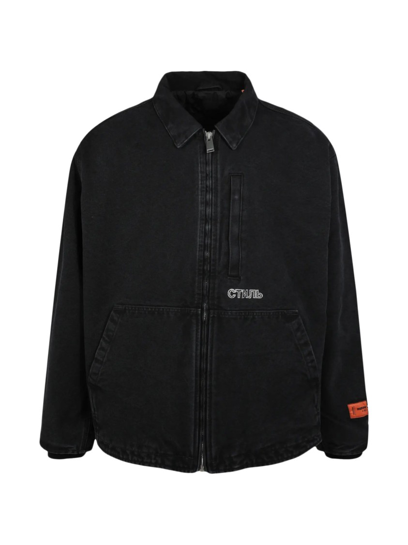 Heron Preston Ctnmb Canvas Padded Jacket In Black