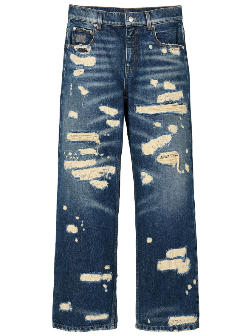 Marc Jacobs The Rip And Repair Straight Jean' Jeans In Blue