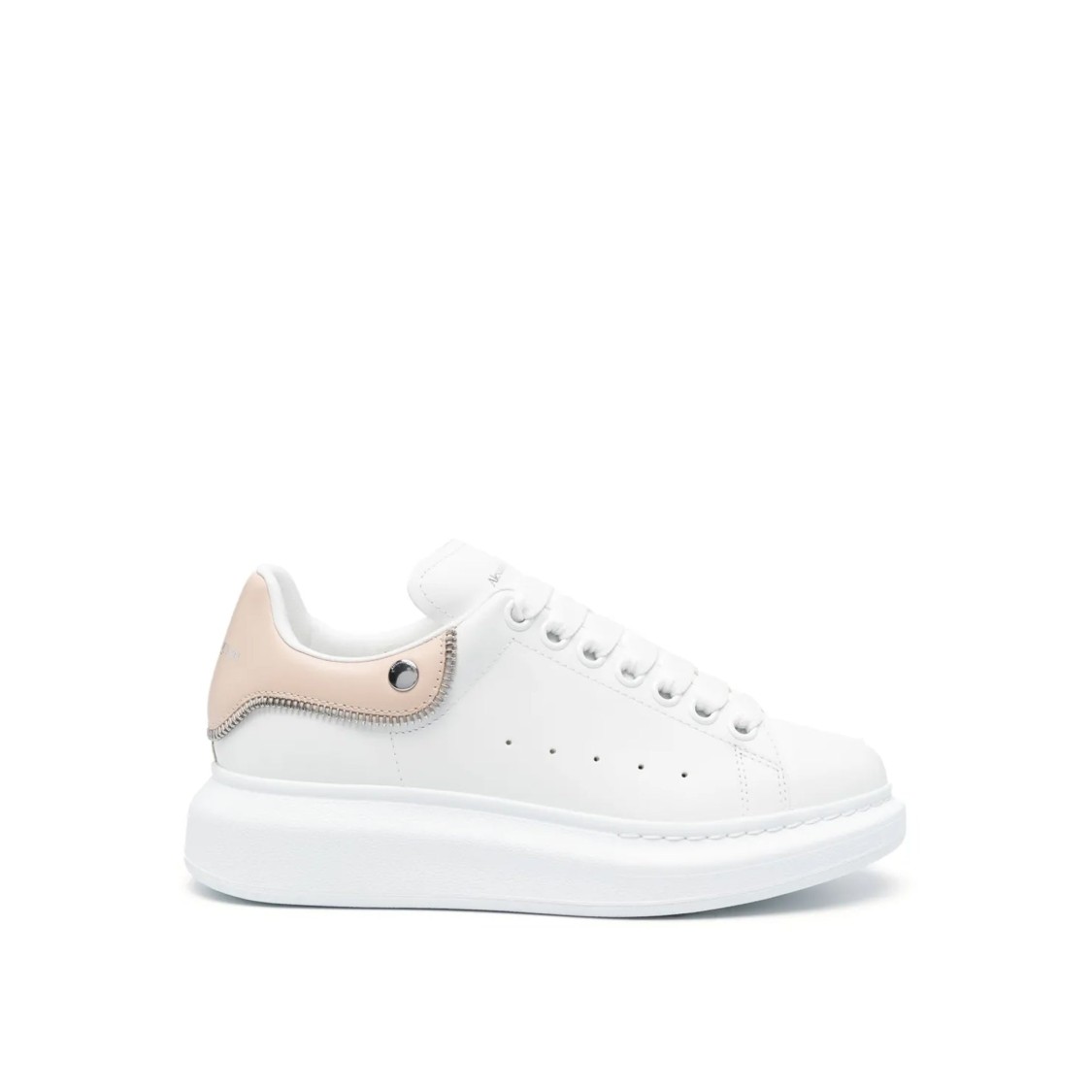Shop Alexander Mcqueen Oversized Leather Sneakers In White