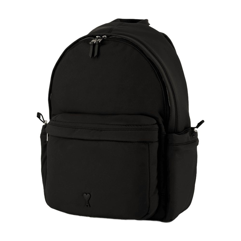 Shop Ami Alexandre Mattiussi Ami Backpack - Synthetic - Black
